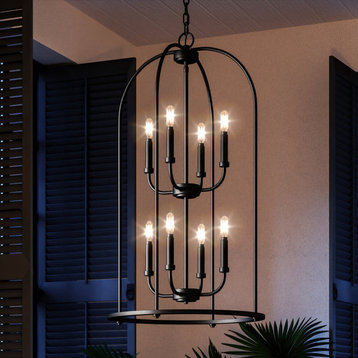 Luxury Modern Farmhouse Chandelier, Midnight Black