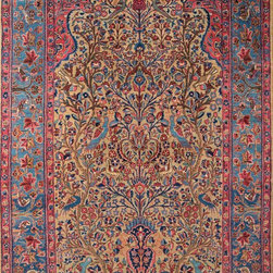 Antique Persian Kashan rug 4'4 X 6'7 - Area Rugs