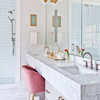 Master Bath Loses Dark Finishes and Gains Airy Glamour