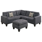3 Piece Sectional Sofa With Reversible Chaise And Ottoman
