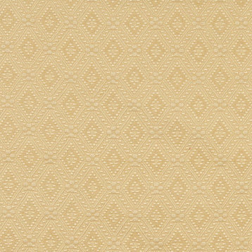 Gold Connected Diamonds Woven Matelasse Upholstery Grade Fabric By The Yard