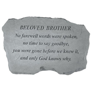 "Beloved Brother- No Farewell Words" Memorial Garden Stone