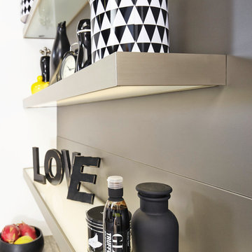 black and white kitchen