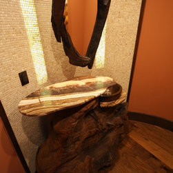 Rustic Powder Room - Bathroom Vanities And Sink Consoles