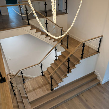 Project #132 | White Oak Staircase with Glass Balustrade