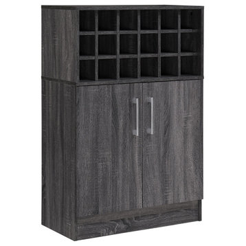 GDF Studio Ridgecrest Mid Century Sonoma Faux Wood Wine and Bar Cabinet, Sonoma