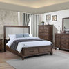 New Classic Carlton California King Panel Storage Bed, Distressed Oak