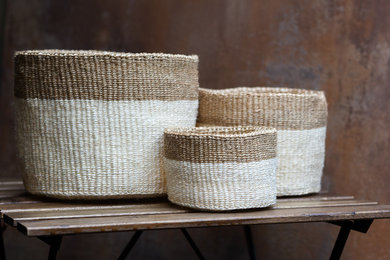 Handmade sisal storage baskets