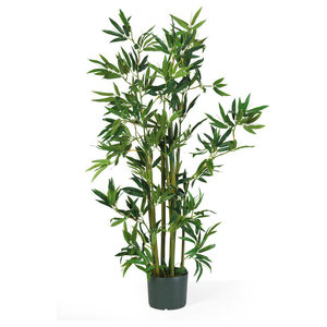 Nearly Natural 6534 Marginatum with Wicker Basket Decorative Silk Plant Green