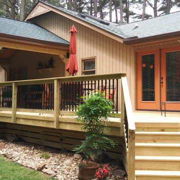 Raleigh Rustic Porch and Pressure Treated Wood Deck