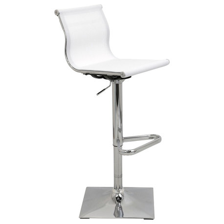 Lumisource Mirage Adjustable Barstool, White