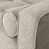 Demi Living Room Mid-Century Modern Cushion Back Fabric Sofa in Beige