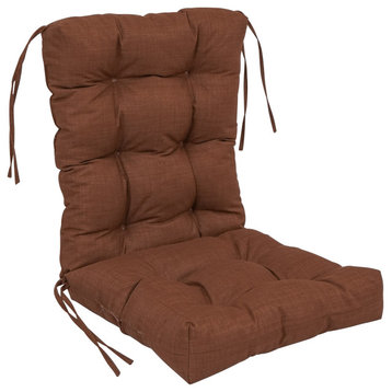 18"x38" Solid Microsuede Tufted Chair Cushion, Cocoa