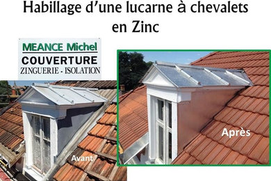 Habillage d'un lucarne à chevalet en zinc