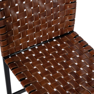Urban Brown Woven Leather Chair, 5447344