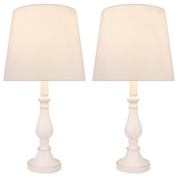 40229-12, Two Pack - 18 3/4" Poly & Metal Table Lamp, Off White Finish