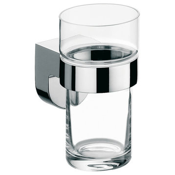 Wall Mounted Clear Crystal Glass Toothbrush Holder, Mundo 3320.001.00