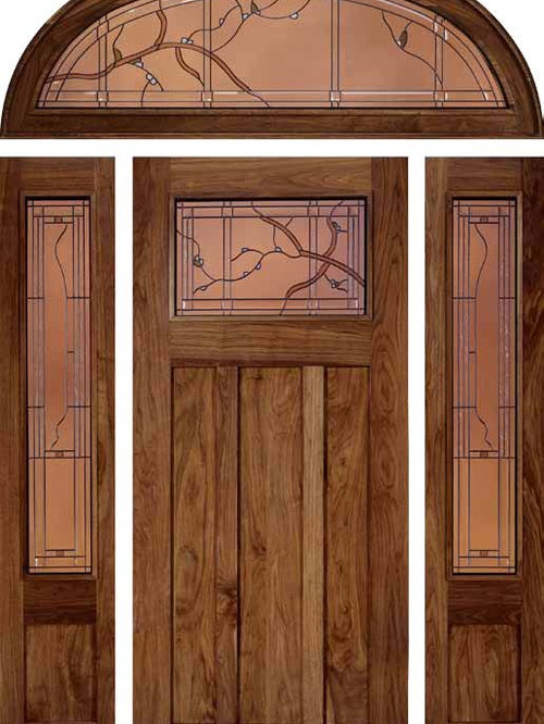 Jeld Wen Exterior Custom Wood Jeld Wen 385 Walnut Door Sidelights Transom Finish Cherry Front Doors