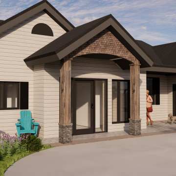 3D Rendering: Black and White Exterior Home Design