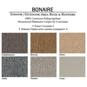 BONAIRE Area Rug Indoor/Outdoor Carpet, Frost, Round 7'