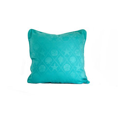 Seashell trellis blue throw pillow decorative cushion cover 20" - Decorative Pillows