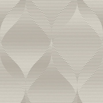 3D Swirl Geometric Wallpaper, Beige, Double Roll