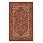 Unique Loom - Unique Loom Red Ardashir Sahand 3' 3 x 5' 3 Area Rug - Our Sahand Collection brings the authentic feel of Persia into your home. Not only are these rugs unique, they can also be used in a variety of decorative ways. This collection graciously blends Persian and European designs with today's trends. The mixture of bright and subtle colors, along with the complexity of the vivacious patterns, will highlight any area in your house.