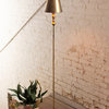 Sleek Slim Antique Gold Metal Floor Lamp Modern 61.5" Tall Standing Light