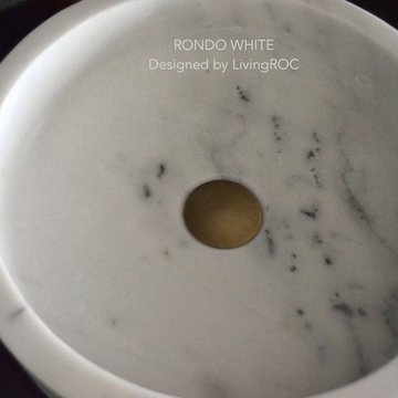 16" ROUND WHITE MARBLE BATHROOM STONE VESSEL SINK - RONDO WHITE