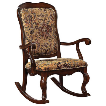 ACME Sharan Rocking Chair, Fabric and Cherry