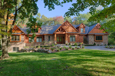 Rustic exterior home idea in Detroit