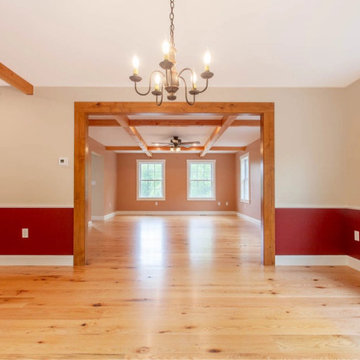 Rustic Red Oak Plank Flooring, Dining & Living Room