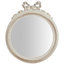 Bow Detail Flat Oval Wall Mirror, White, 25x29 cm