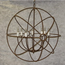 Foucault's Iron Orb Chandelier - Chandeliers