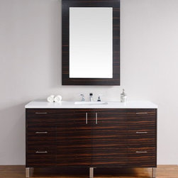 60 inch Macassar Ebony Finish Single Sink Modern Bathroom Vanity Optional Top - Bathroom Vanities And Sink Consoles