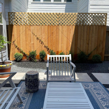 Phase #1 was the addition of the flower bed and espalier