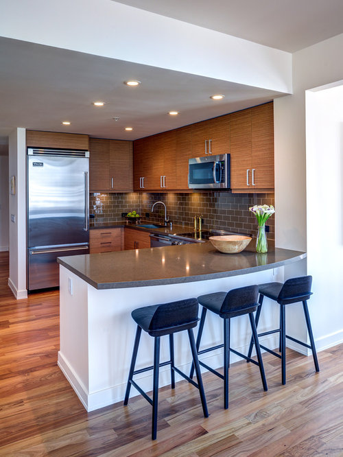 Best 70 Modern Kitchen with a Peninsula Ideas & Photos | Houzz