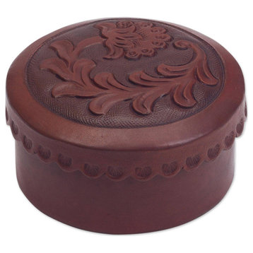 NOVICA Andean Thistle And Leather Box