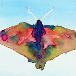 Butterfly Pink Yellow Blue Watercolor Art - Fine Art Prints