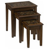 Baroque Brown Nesting Tables With Mosaic Tile Inlay
