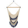 Colonial Navy Blue Cotton Hammock Swing with Tassels