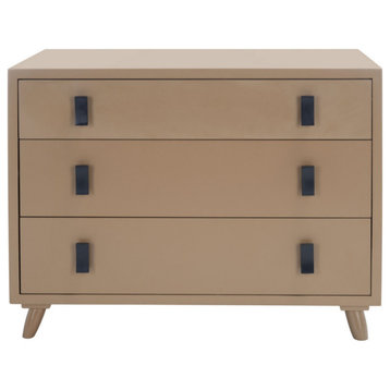 Rudy 3 Drawer Chest, Taupe/Black