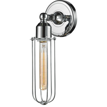 Austere Muselet 1 Light Wall Sconce, Polished Chrome, Incandescent, Polished