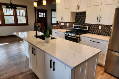 Example of an arts and crafts kitchen design in Denver