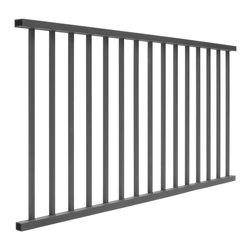 ALX Contemporary Railing in Textured Black - Deck Tiles And Planks