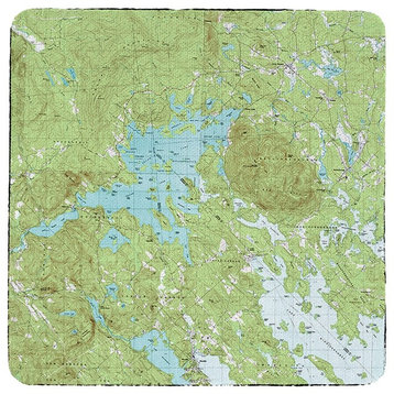 Squam Lake, NH Nautical Map Coaster - 3 Sets of 4 (12 Total) Set of 4