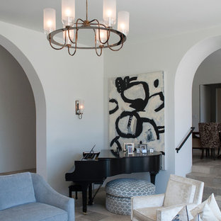 Foto de salón para visitas abierto, mediterráneo, extra grande, con suelo de piedra caliza