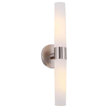 Kira Home Duo 21" Wall Sconce, Frosted Opal Glass Shades for Bathroom/