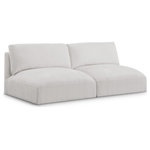 Meridian Furniture - Ease Fabric Upholstered Modular Sofa, Cream - Ease into comfort when you bring home this Ease fabric modular sofa. Designed with an uber casual vibe in mind, this plump sofa sits low to the floor, making it a simplistically perfect addition to a living room, den, game room, teen's room, or dorm room. This fun sofa is part of a modular collection, so you can add it with other items in the Ease collection for a custom arrangement.