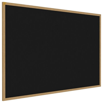 Ghent's Wood 4' x 10' Rubber Bulletin Board with Wood Frame in Black